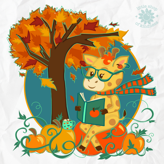 Giraffe in Fall Adult Tee