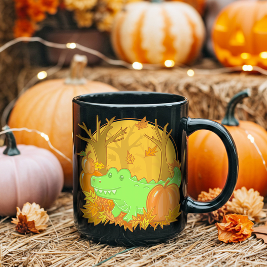 Alligator in Fall Ceramic Mug