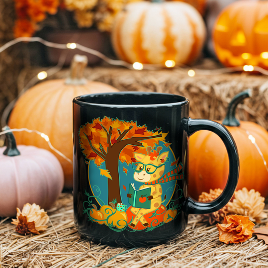 Giraffe in Fall Ceramic Mug
