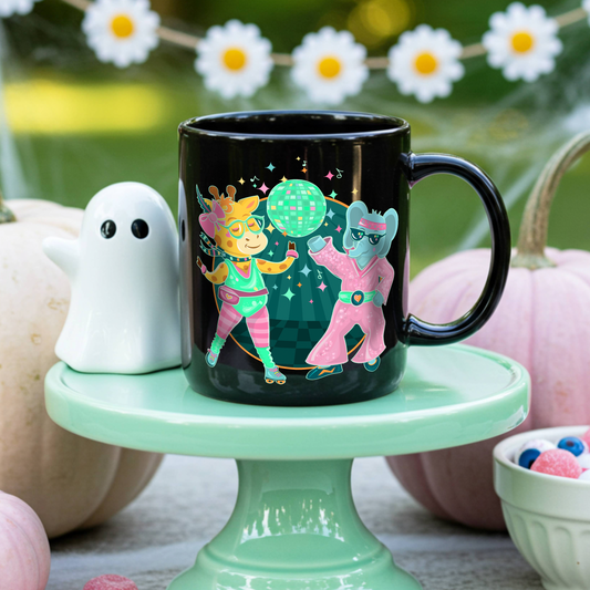 Giraffe Elephant Disco Ceramic Mug