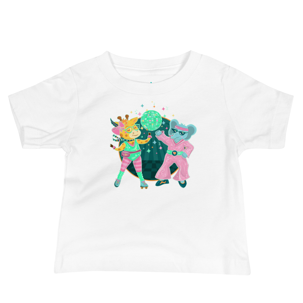 Giraffe Elephant Disco Baby Tee
