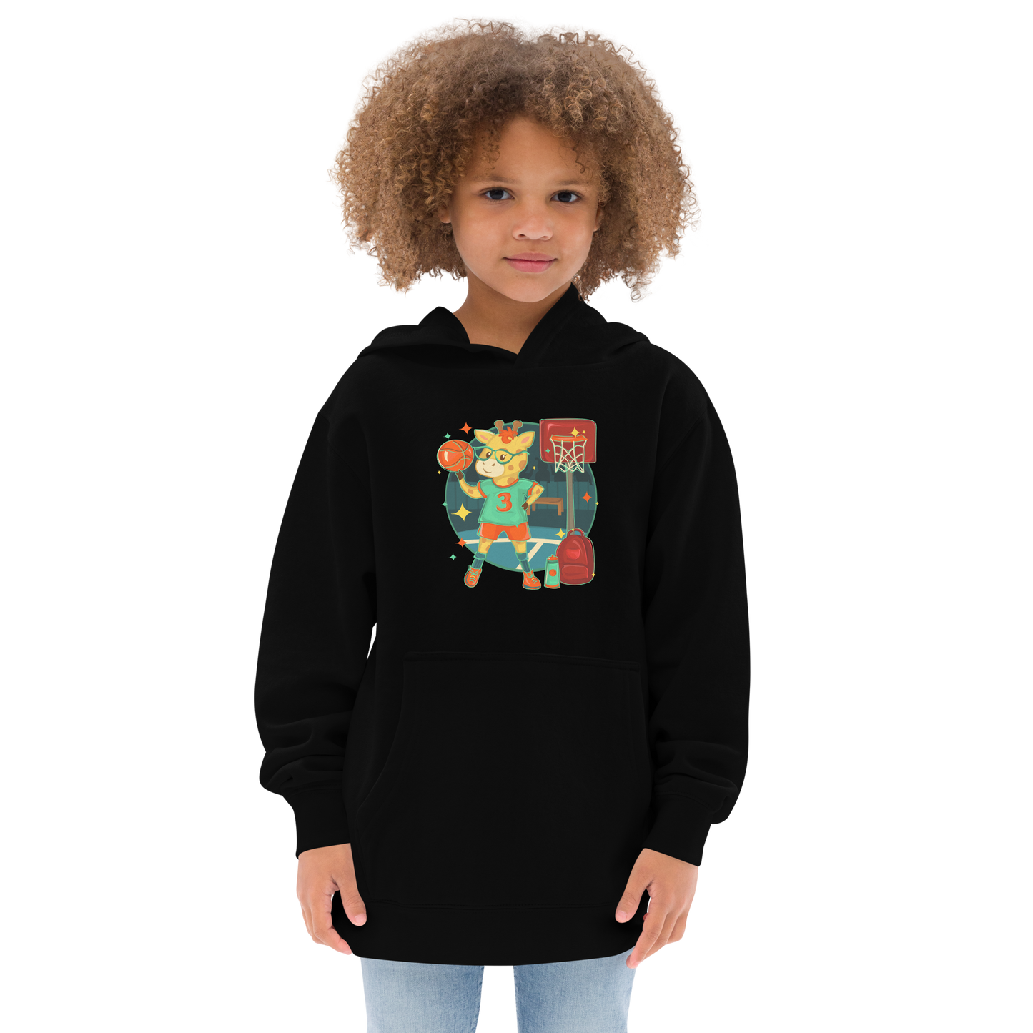 Giraffe Basketball Kids Hoodie