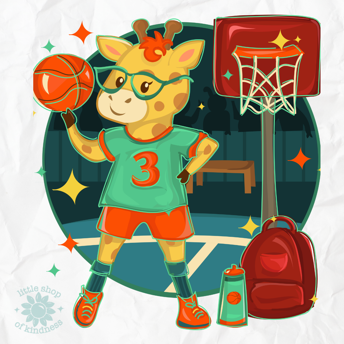 Giraffe Basketball Kids Hoodie