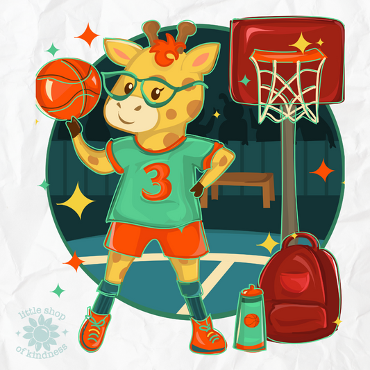 Giraffe Basketball Kids Long Sleeve