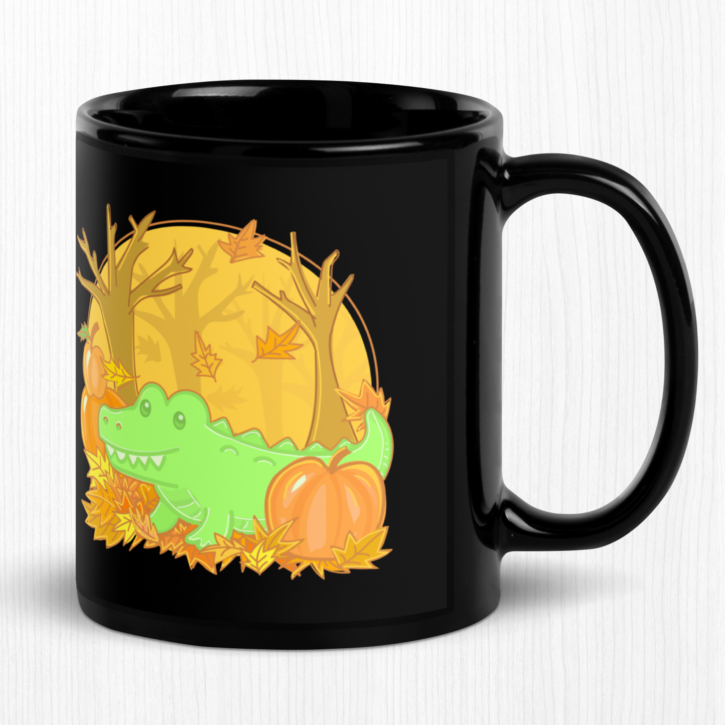Alligator in Fall Ceramic Mug