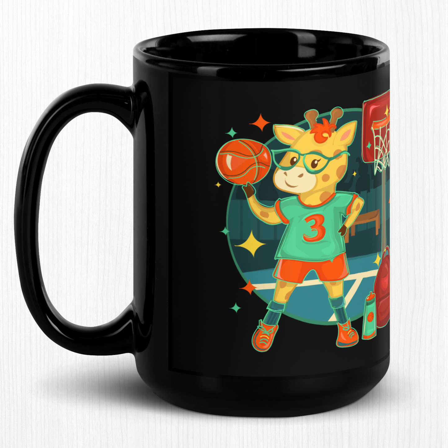 Giraffe Basketball Ceramic Mug
