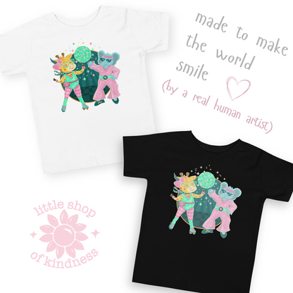 Giraffe Elephant Disco Toddler Tee