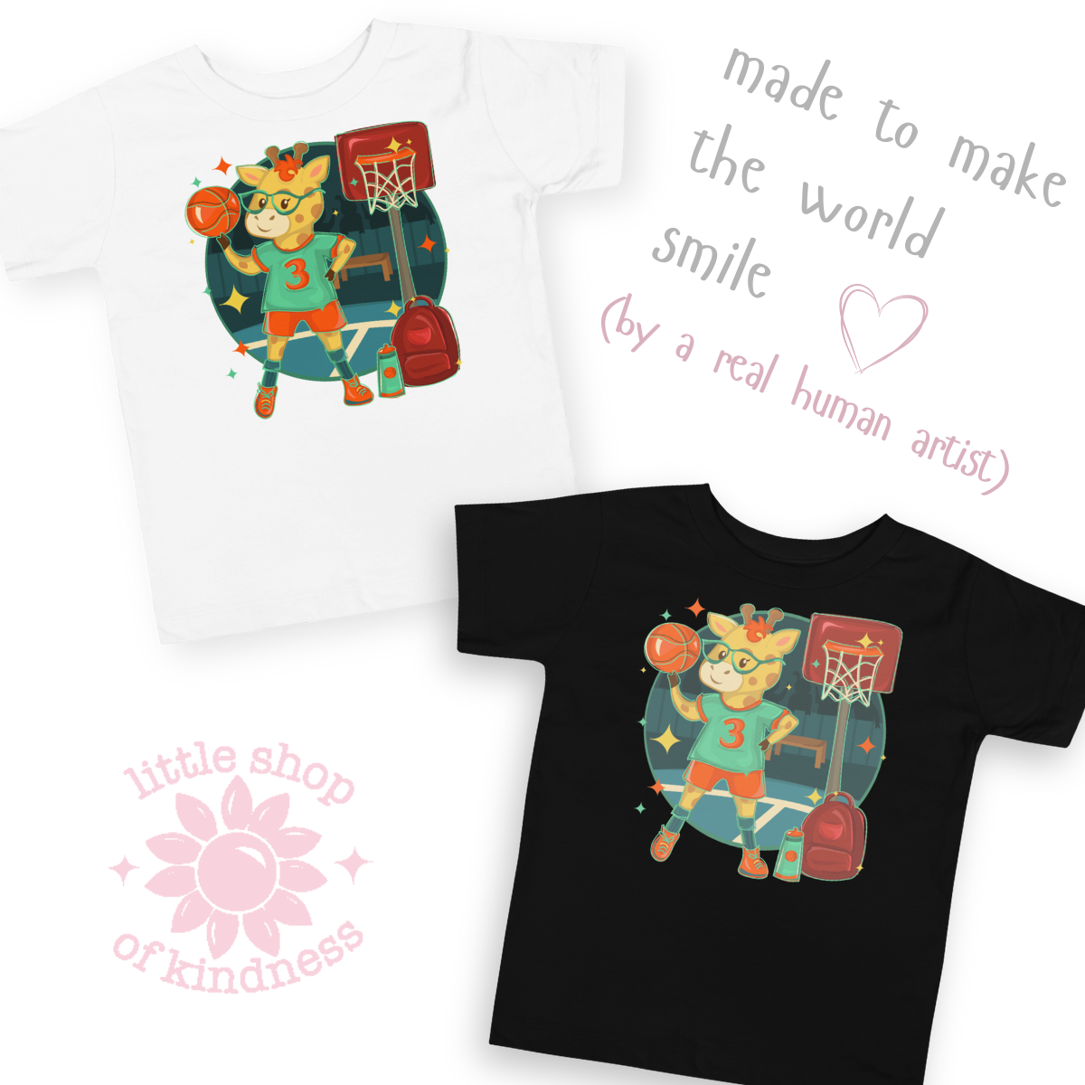 Giraffe Basketball Toddler Tee