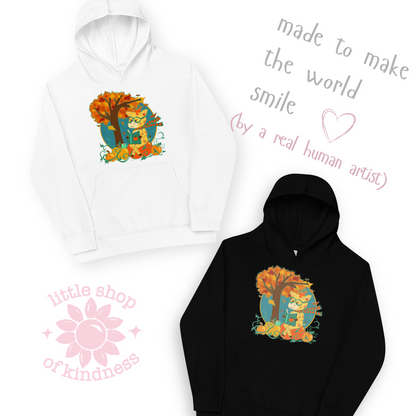 Giraffe in Fall Kids Hoodie