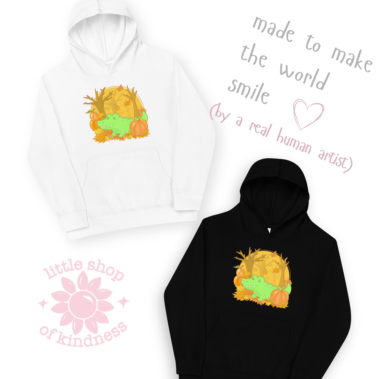 Alligator in Fall Kids Hoodie