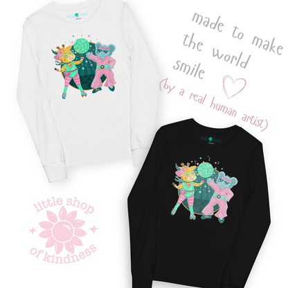Retro Elephant Kids Long Sleeve