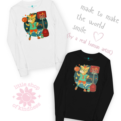 Giraffe Basketball Kids Long Sleeve