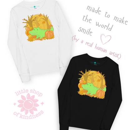 Alligator in Fall Kids Long Sleeve
