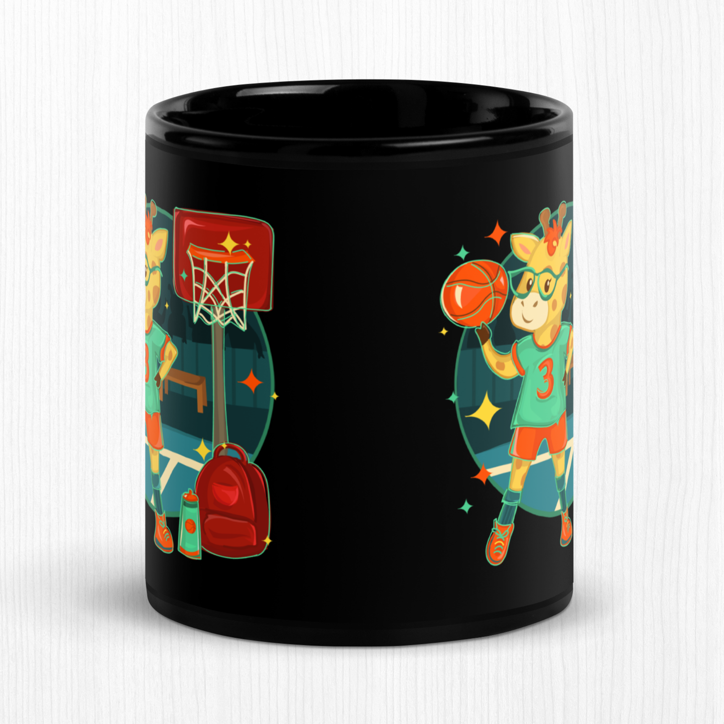 Giraffe Basketball Ceramic Mug