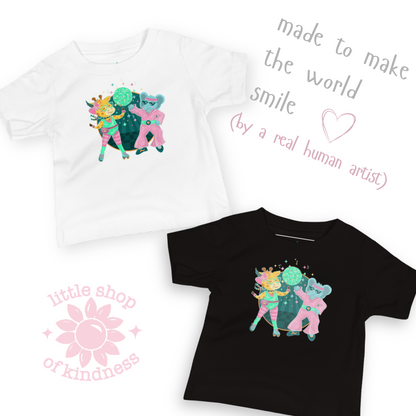 Giraffe Elephant Disco Baby Tee