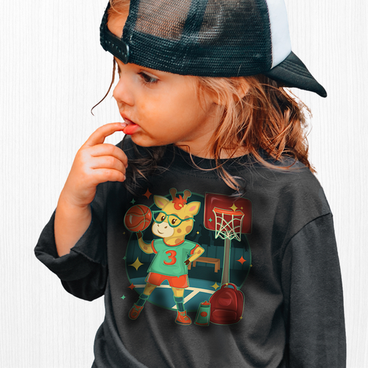 Giraffe Basketball Kids Long Sleeve