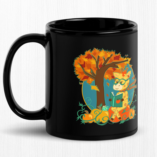 Giraffe in Fall Ceramic Mug
