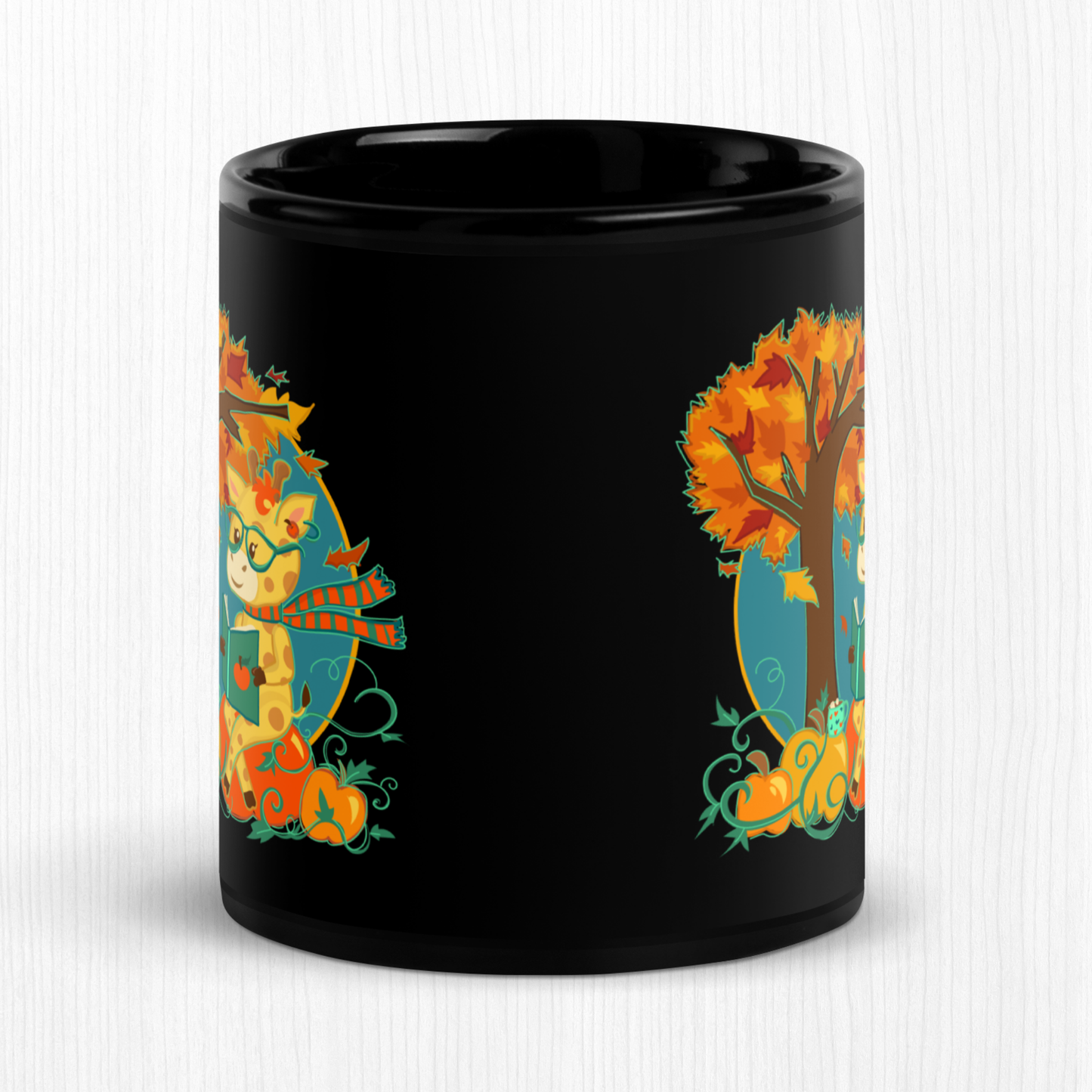 Giraffe in Fall Ceramic Mug