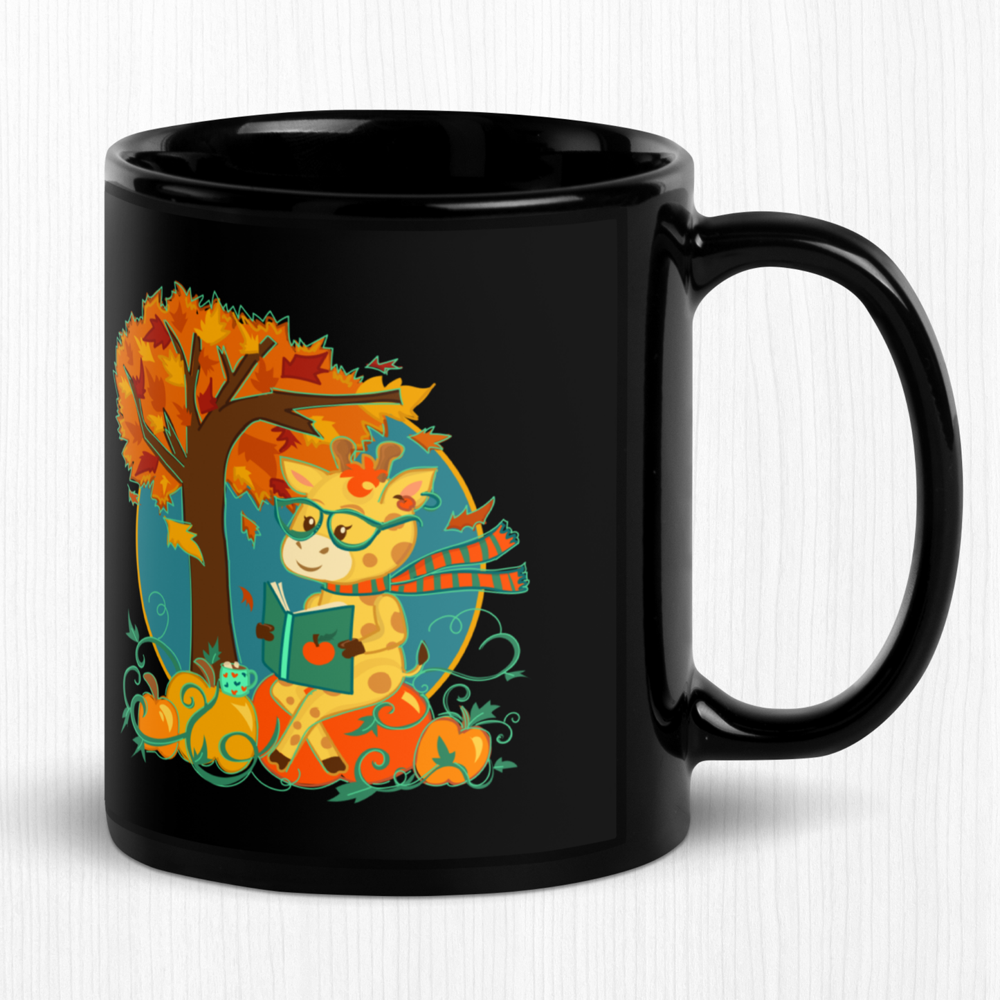 Giraffe in Fall Ceramic Mug