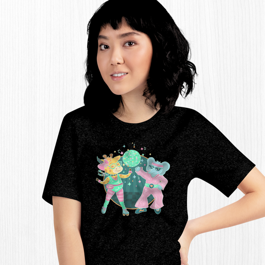Giraffe Elephant Disco Adult Tee
