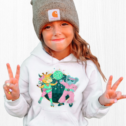 Giraffe Elephant Disco Kids Hoodie