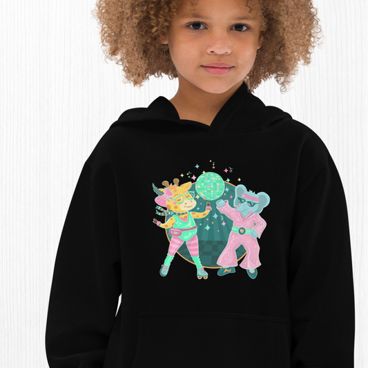 Giraffe Elephant Disco Kids Hoodie