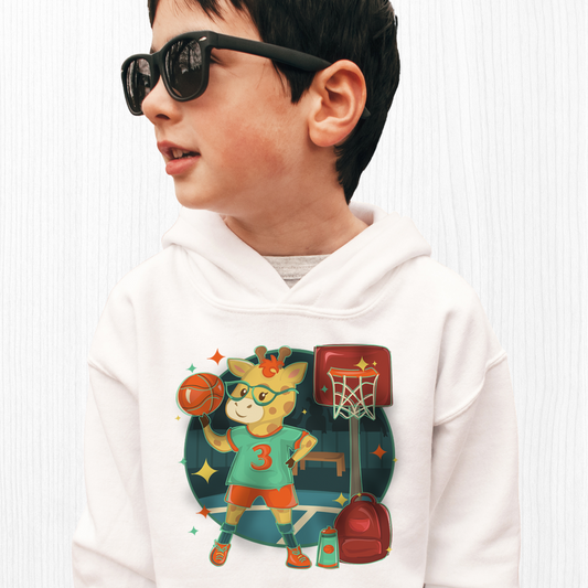 Giraffe Basketball Kids Hoodie