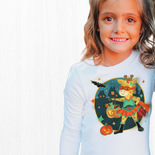 Giraffe Halloween Kids Long Sleeve