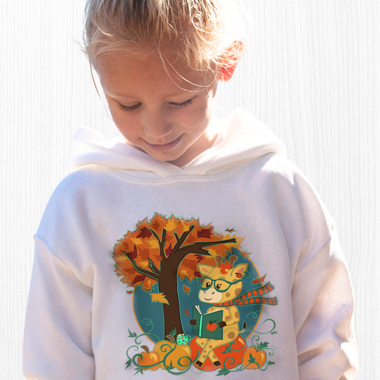 Giraffe in Fall Kids Hoodie