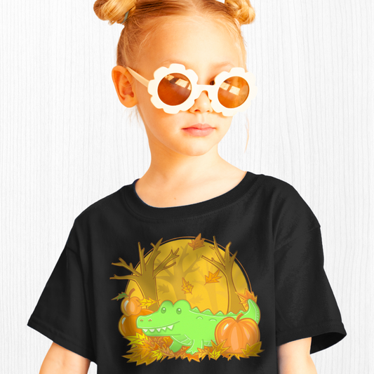 Alligator in Fall Kids Tee