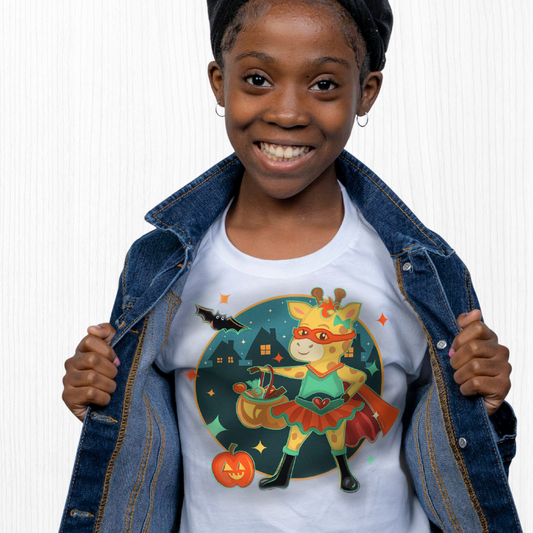 Giraffe Halloween Kids Tee