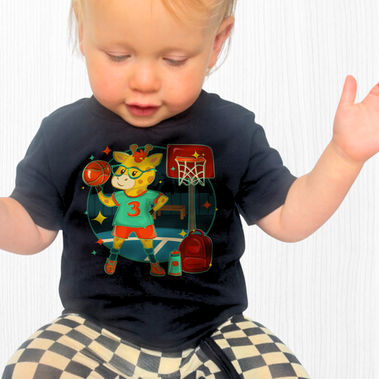 Giraffe Basketball Toddler Tee