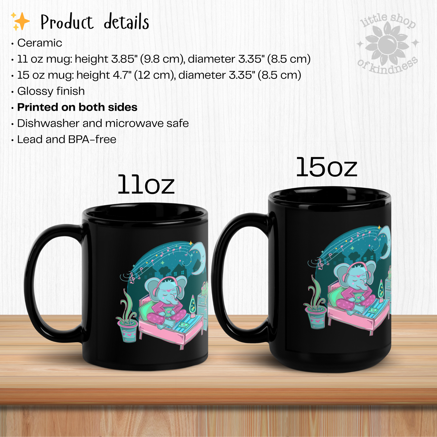 Retro Elephant Ceramic Mugs