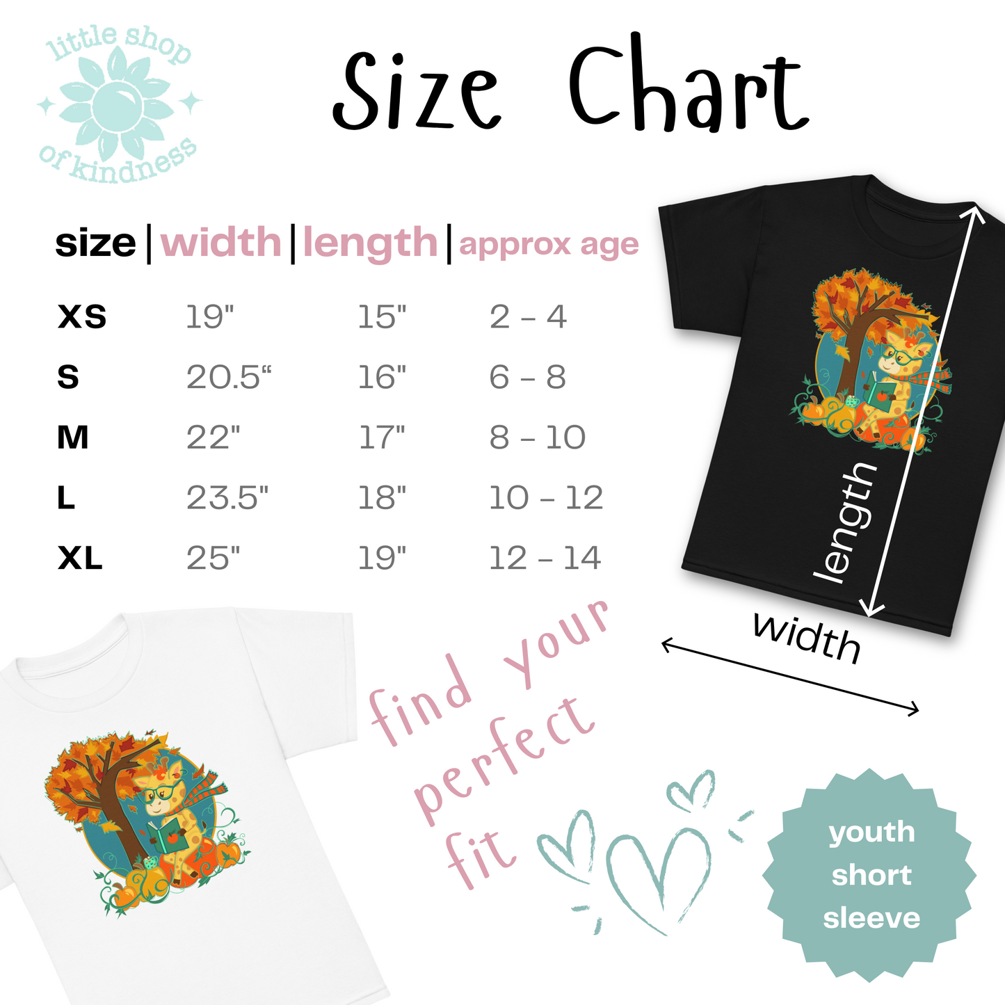 Giraffe in Fall Kids Tee