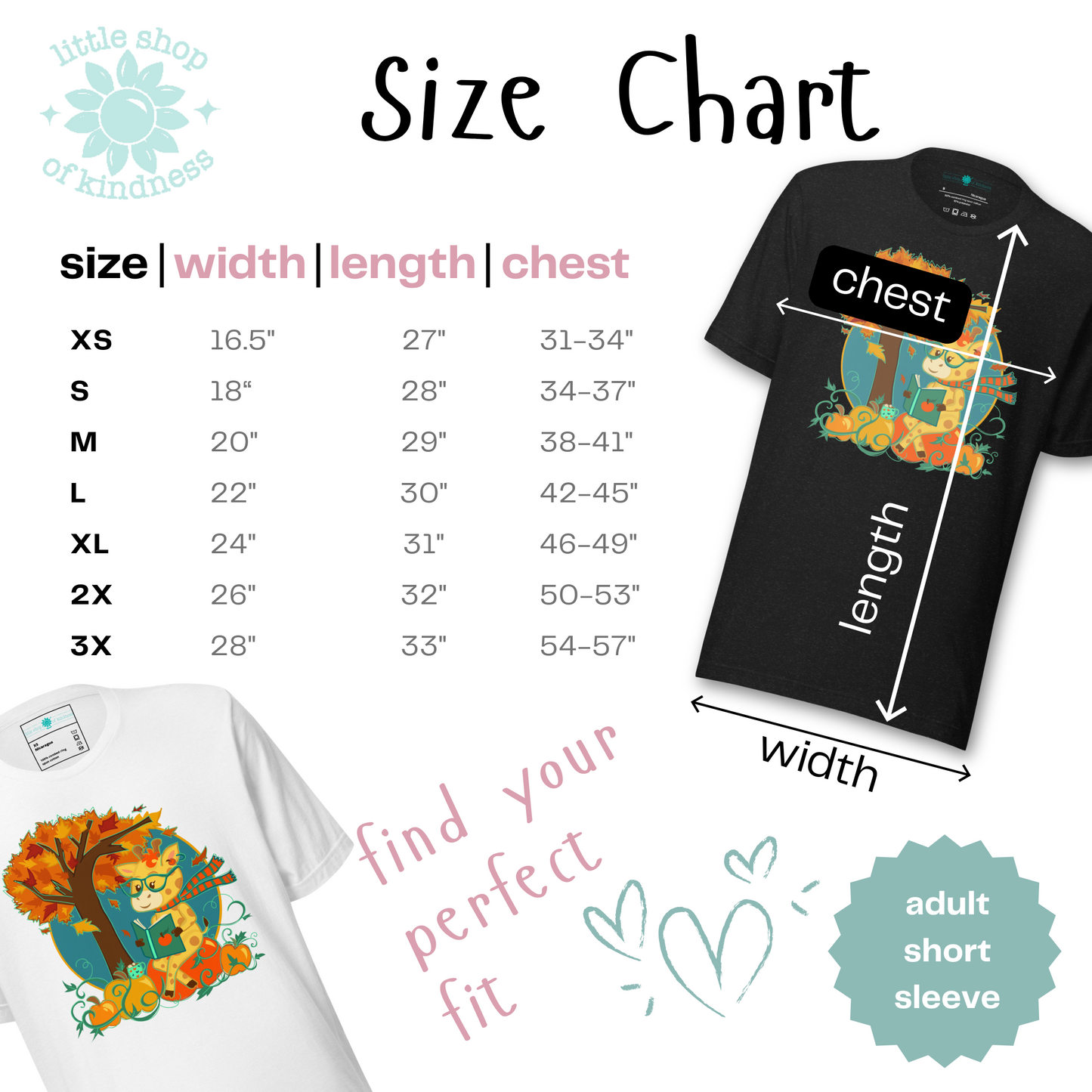 Giraffe in Fall Adult Tee