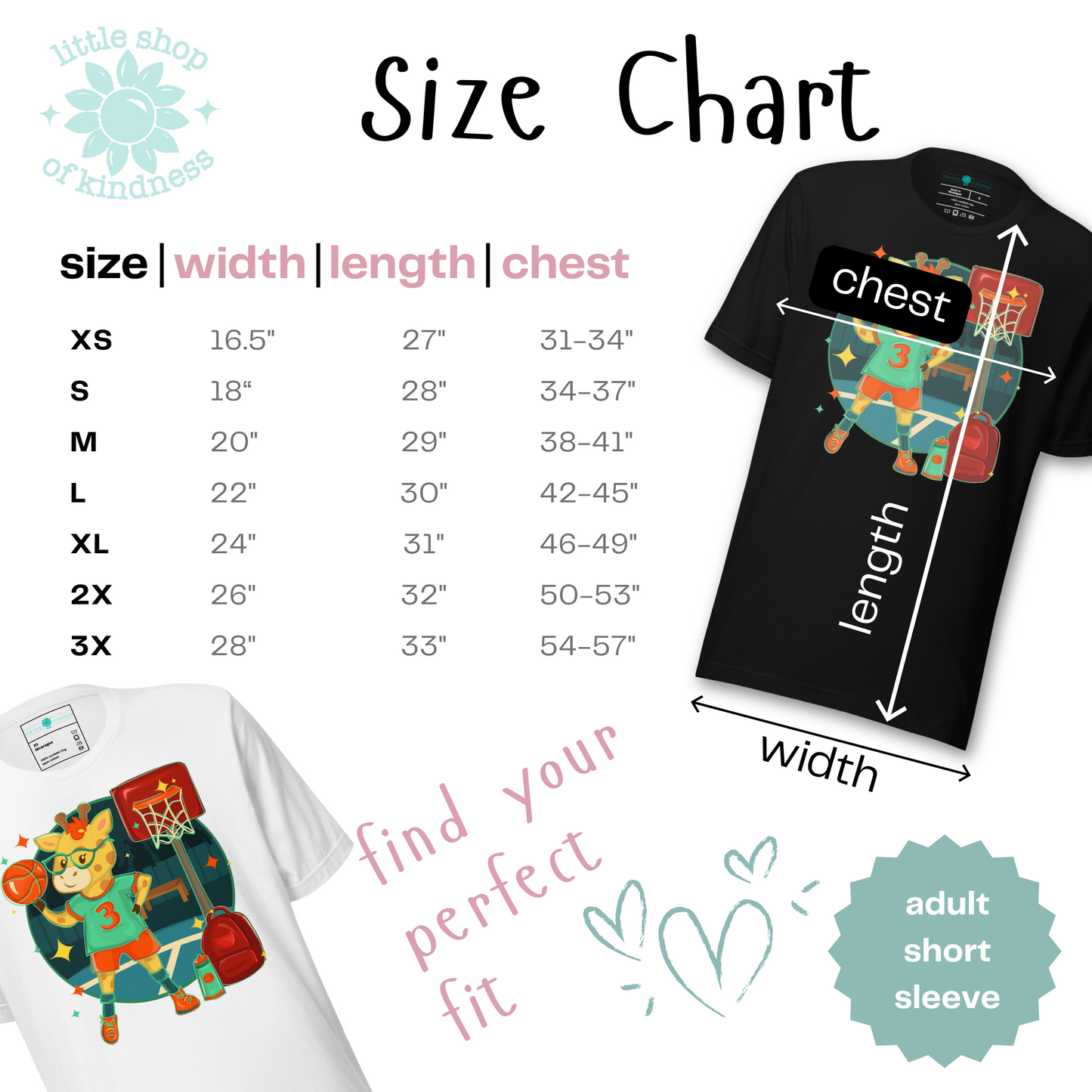 Giraffe Basketbal Adult Tee