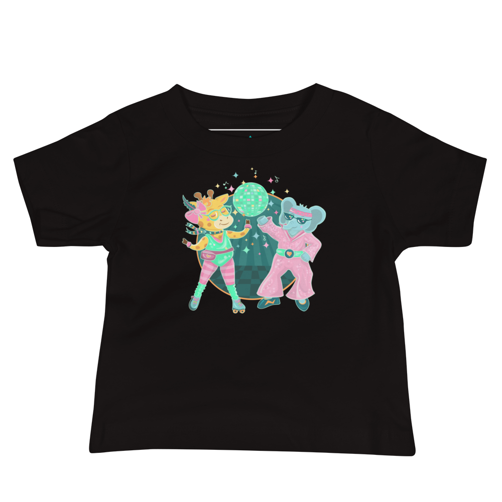Giraffe Elephant Disco Baby Tee