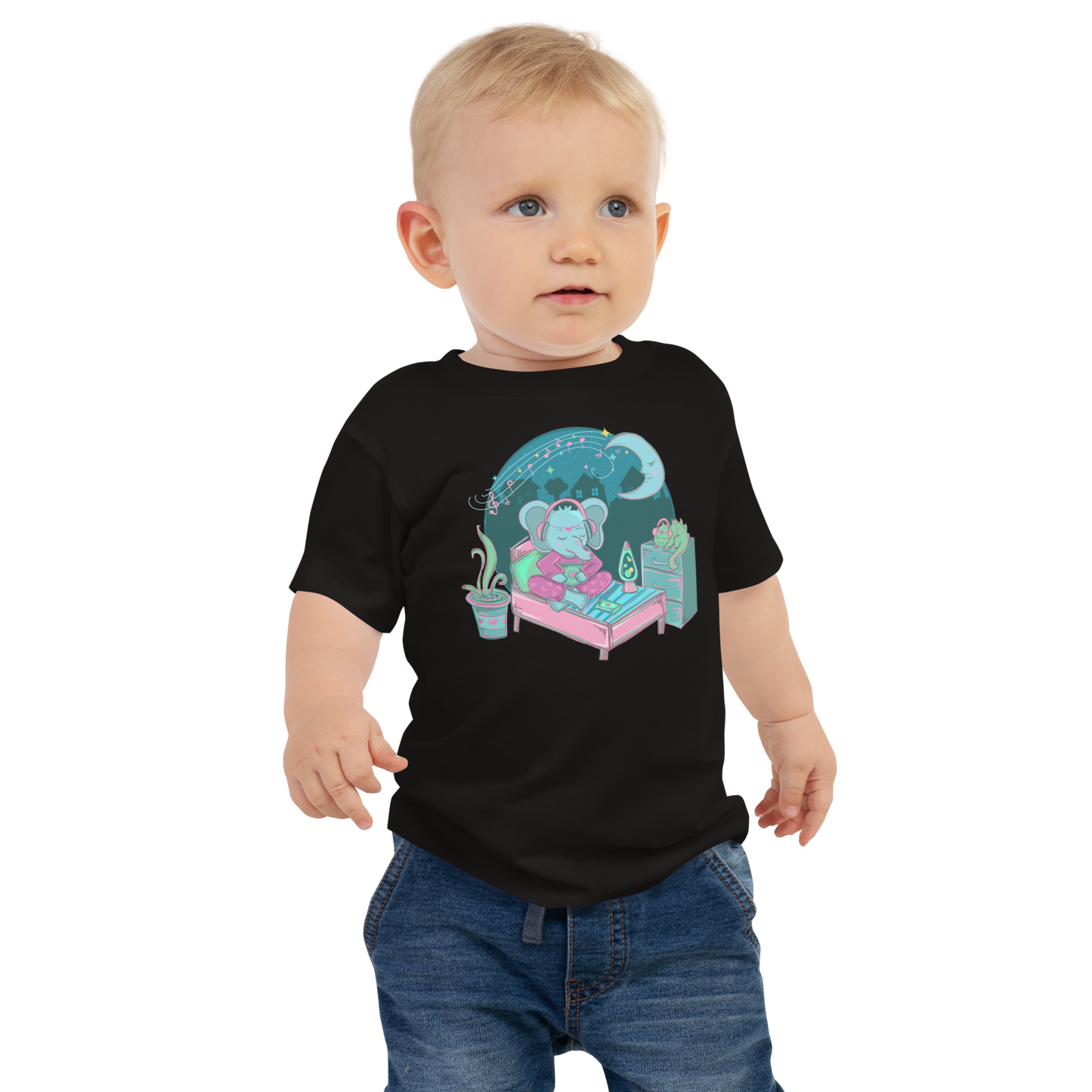 Retro Elephant Baby Tee