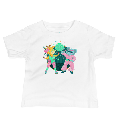 Giraffe Elephant Disco Baby Tee
