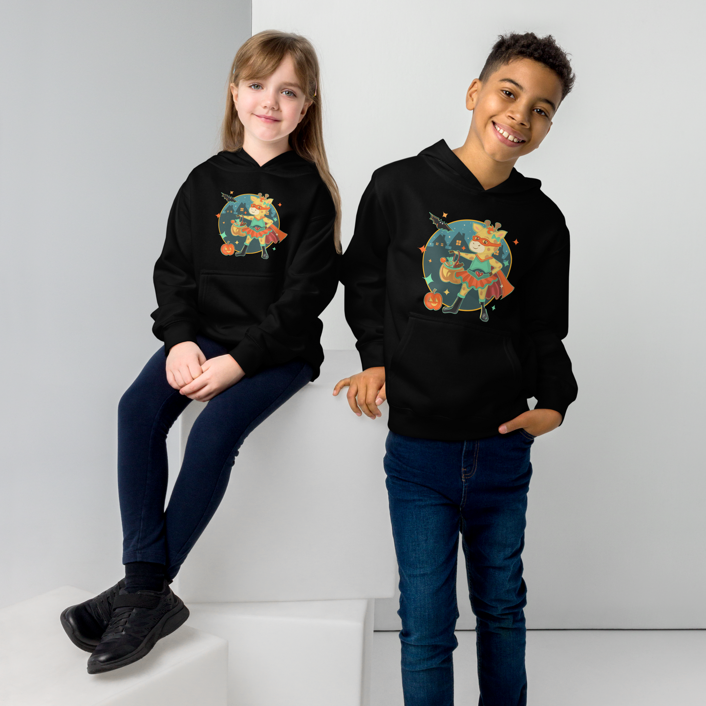 Giraffe Halloween Kids Hoodie