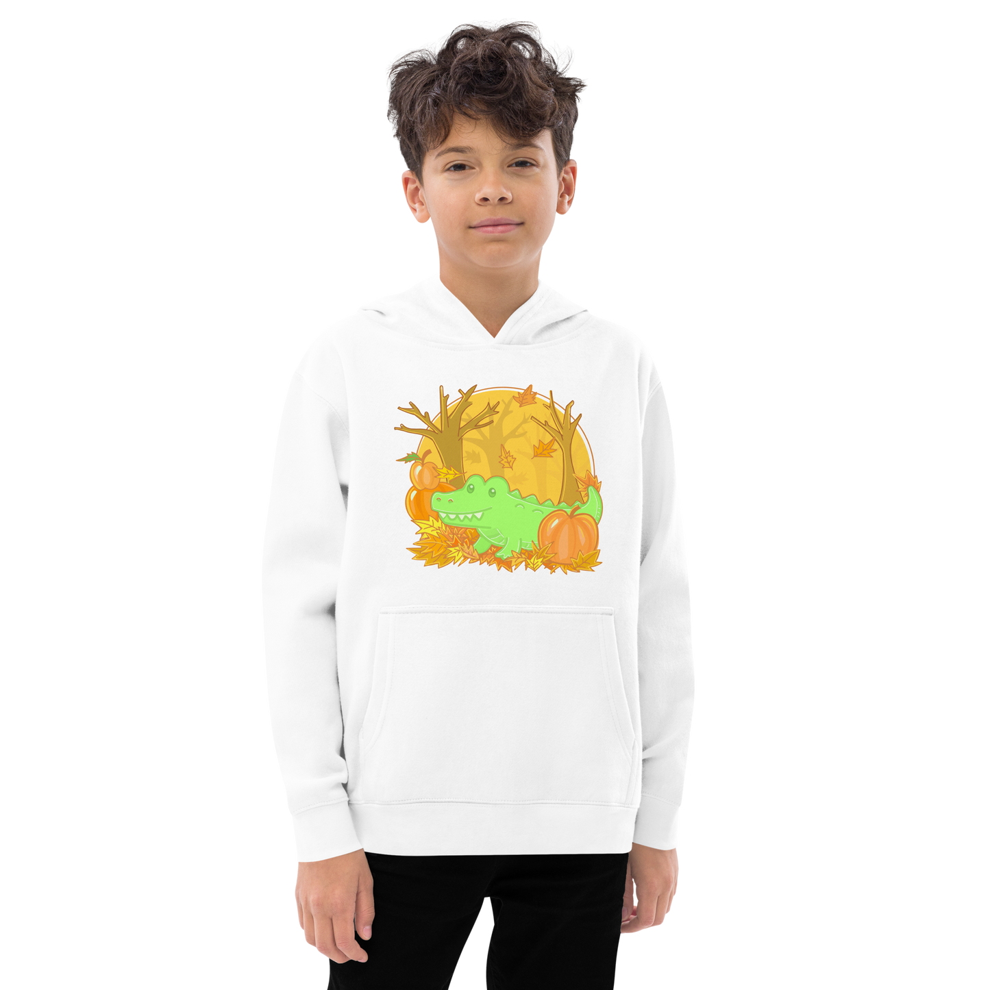 Alligator in Fall Kids Hoodie
