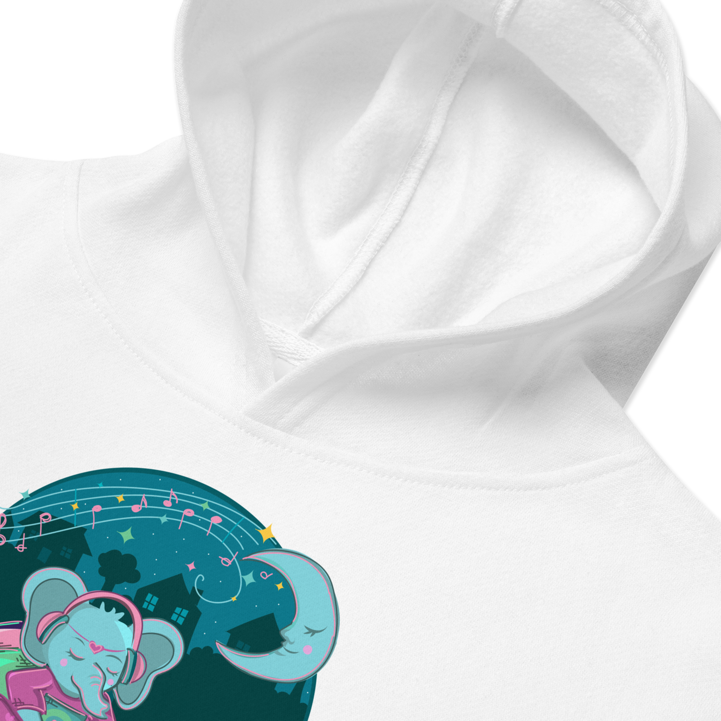Retro Elephant Music Kids Hoodie