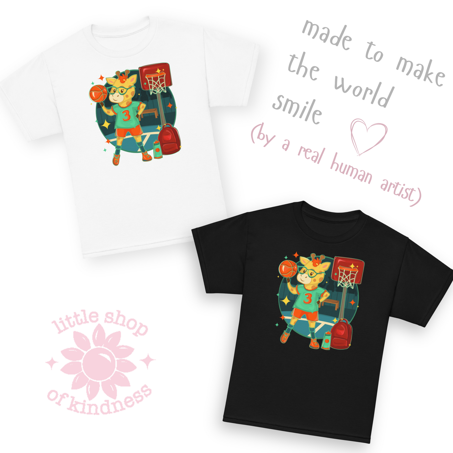 Giraffe Basketball Kids Tee