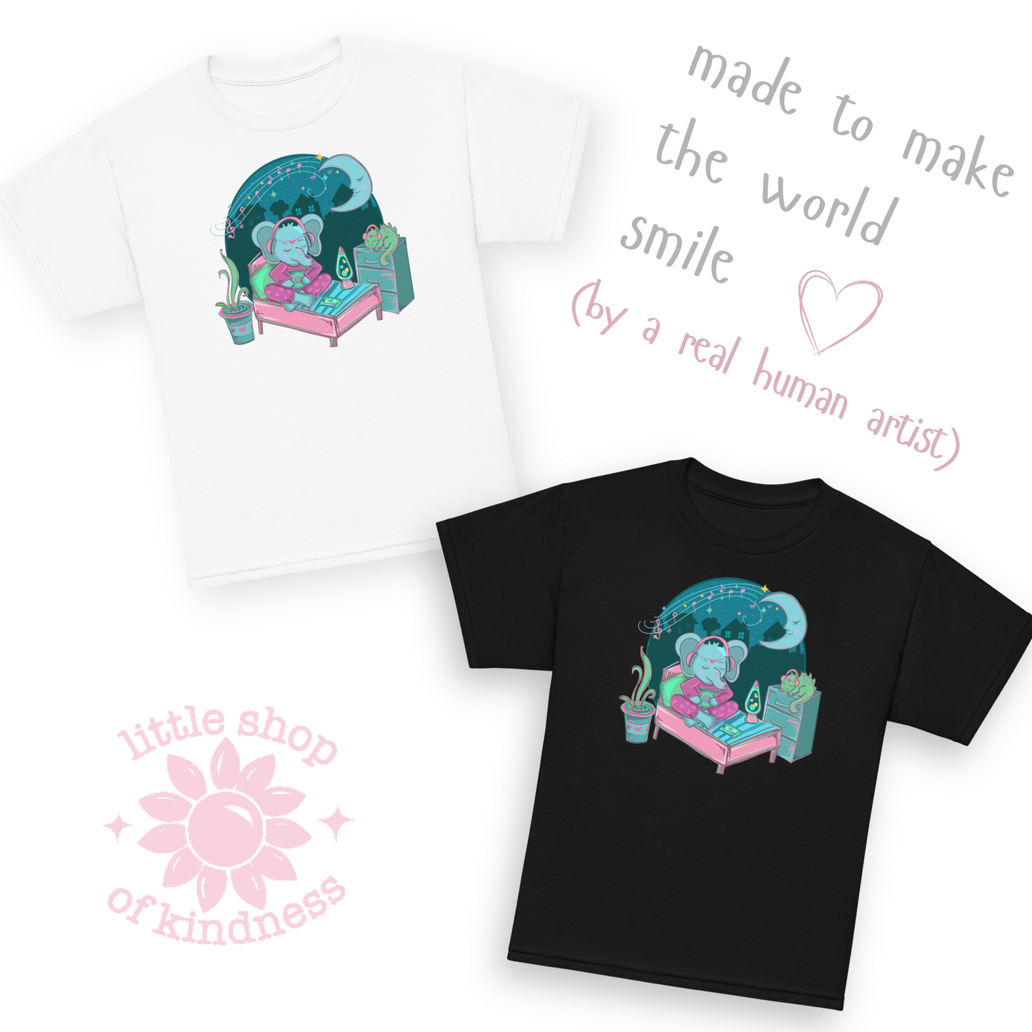 Retro Elephant Kids Tee