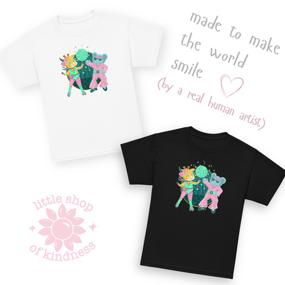 Giraffe Elephant Disco Kids Tee