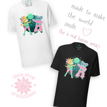 Giraffe Elephant Disco Adult Tee