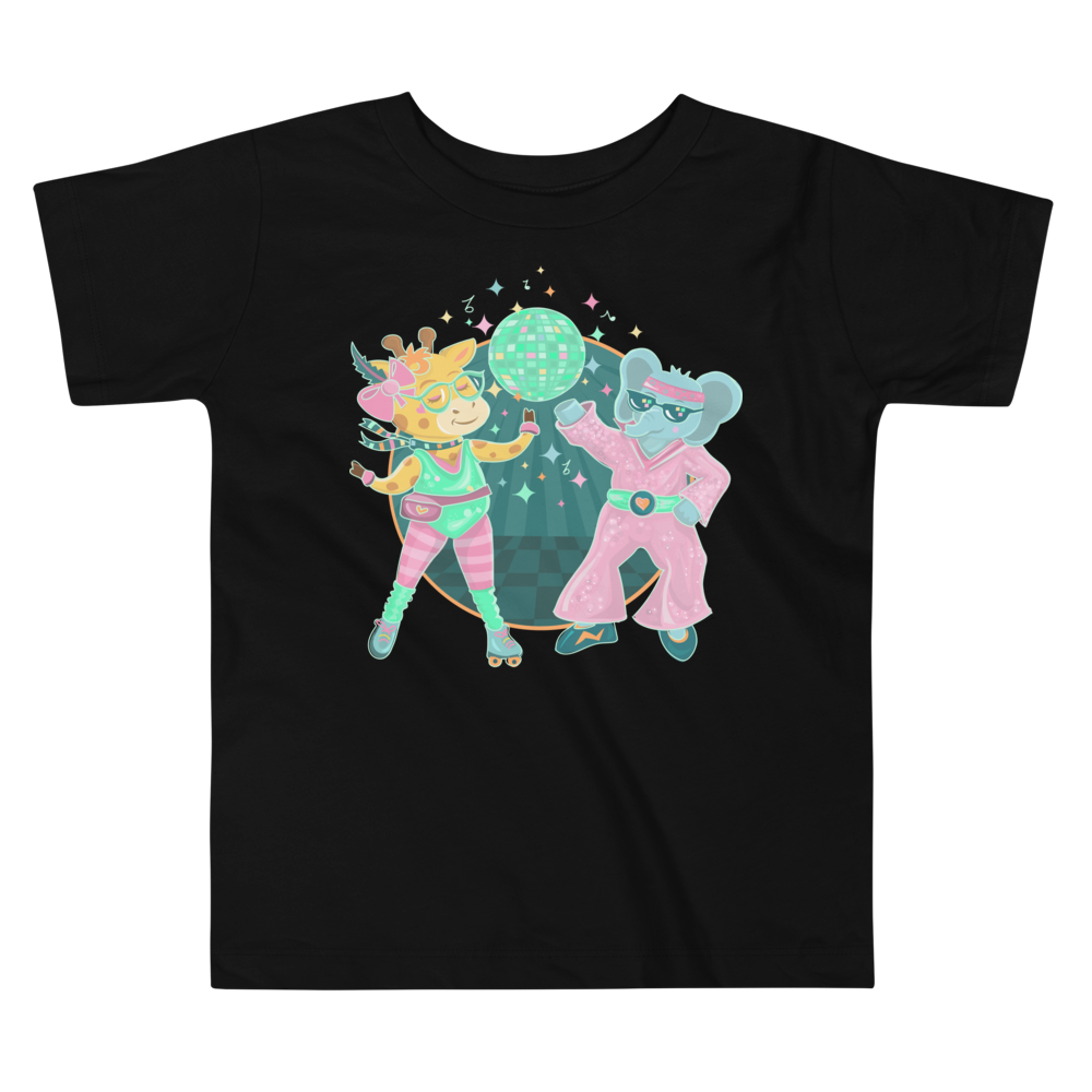 Giraffe Elephant Disco Toddler Tee