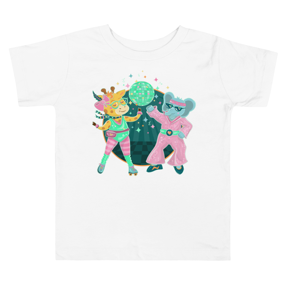 Giraffe Elephant Disco Toddler Tee
