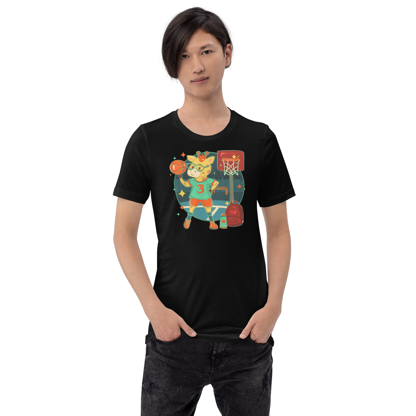 Giraffe Basketbal Adult Tee