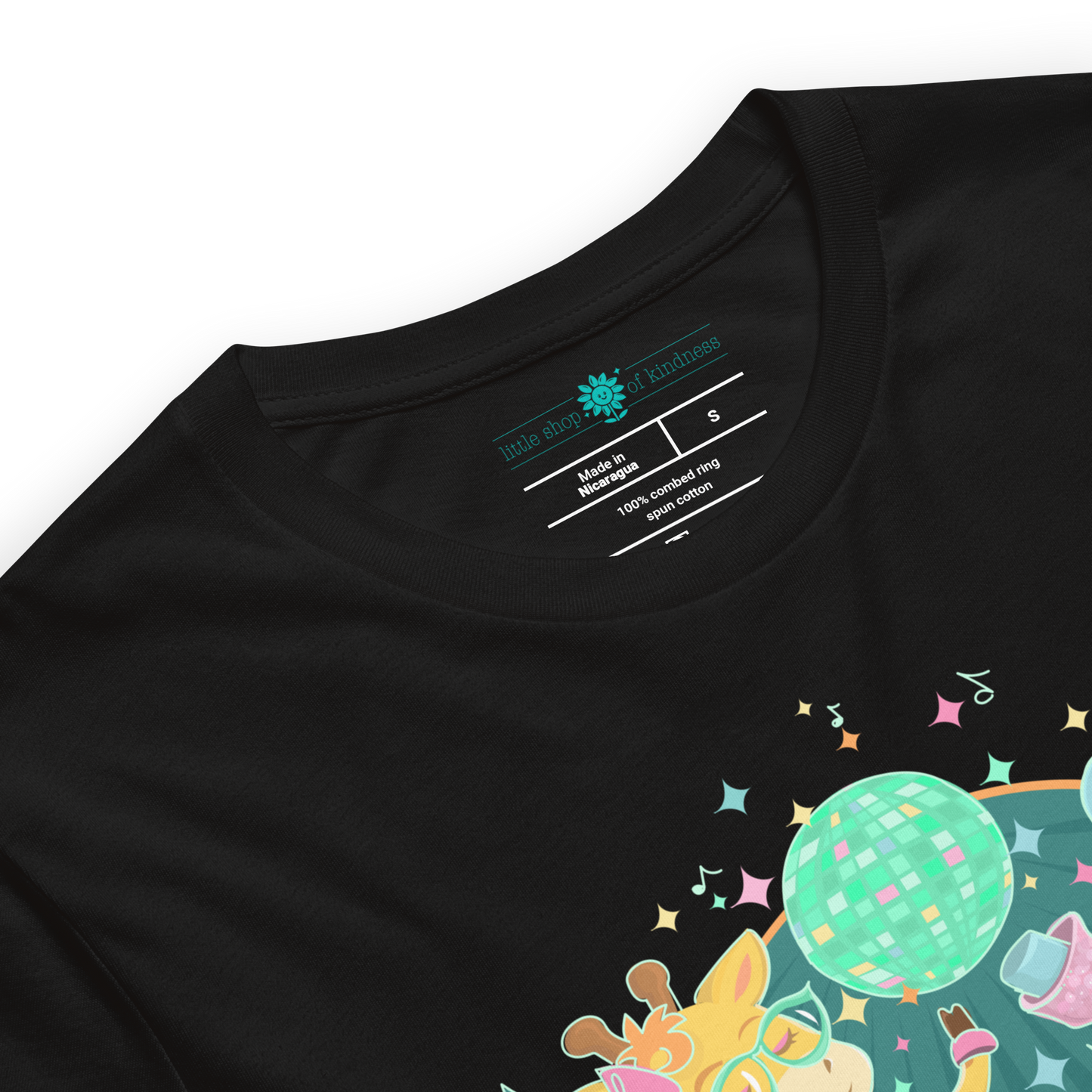 Giraffe Elephant Disco Adult Tee